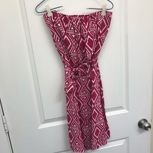 Hot pink and white dress